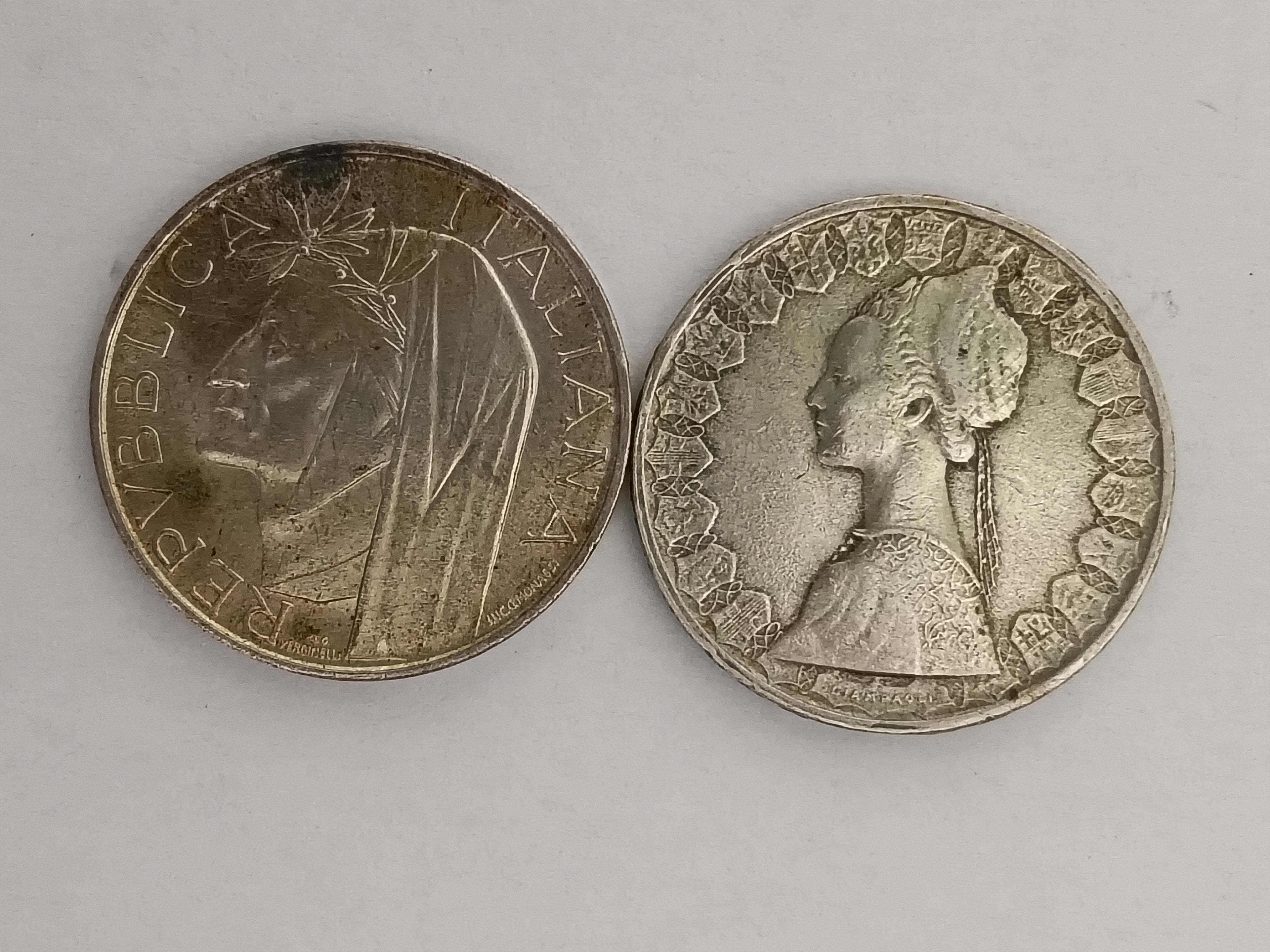 500 lire caravelle 1965 e 500 lire dante alighieri 1965