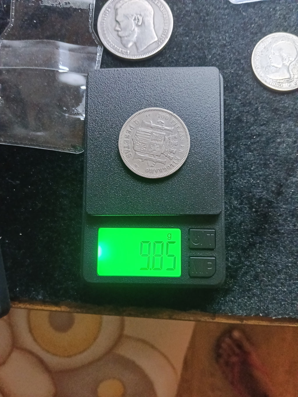 2 pesetas espagnoles 1870 variante 75 rare dans les étoiles en argent