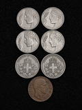 Monete antiche del regno d Italia con Vittorio Emanuele III,di cui 5centesimi IMPERO 1943 catalogata RARA