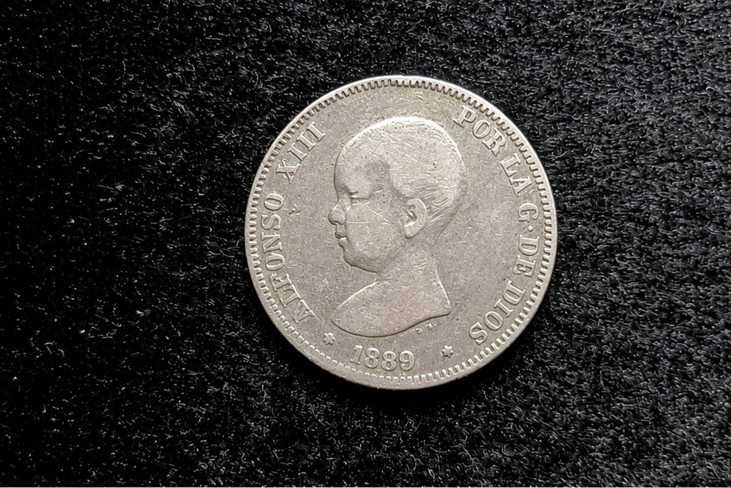 2 pesetas Alfonso XIII 1889 El Pelón
