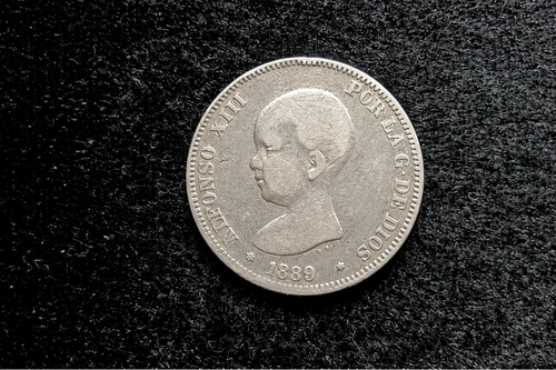 2 pesetas Alfonso XIII 1889 El Pelón