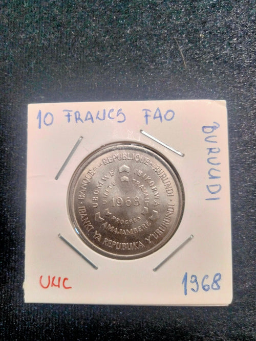 10 francs FAO del Burundi 1968